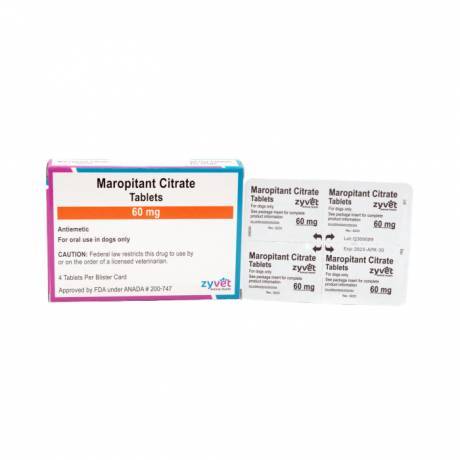 Maropitant Citrate Tablets for Dogs for Prevention of Vomiting - 60mg, 4 tablets