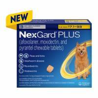NexGard PLUS Chewables for Dogs 17.1-33 lbs, 3 Month Supply