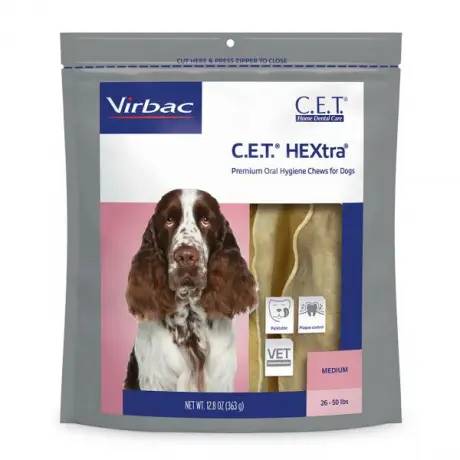 C.E.T. HEXtra Chews for Dogs, Medium, 26- 50 pounds, 30 Count Bag