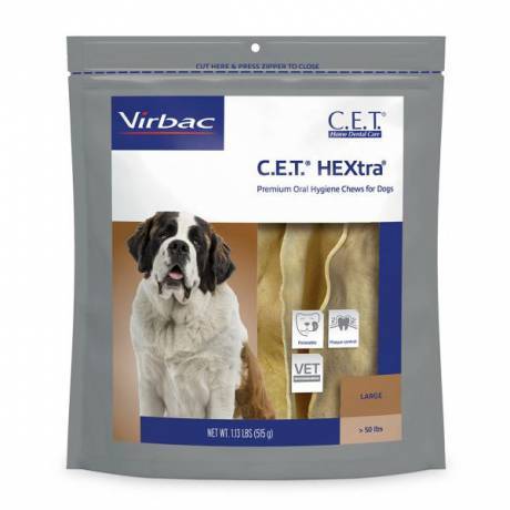 C.E.T. HEXtra Chews for Dogs, Large, 51+ Pounds, 30 Count Bag