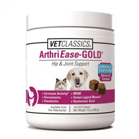 ArthriEase-GOLD Hip and Joint Support 120 Soft Chews for Dogs and Cats - VetClassics