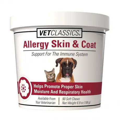 Allergy Skin and Coat Support for the Immune System 90 Soft Chews for Dogs and Cats - VetClassics