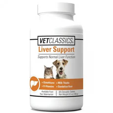 Liver Support Supports Normal Liver Function 60 Chewable Tablets for Dogs and Cats - VetClassics