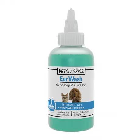 Ear Wash with Tea Tree Oil for Cleaning the Ear Canal 4 oz Bottle for Dogs and Cats - VetClassics