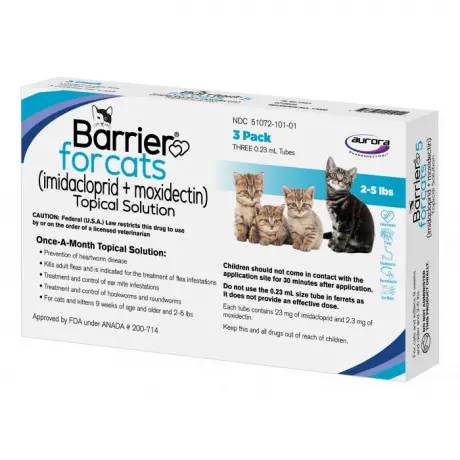 Barrier Topical Solution for Small Cats 2-5 lbs, 3 Month Supply