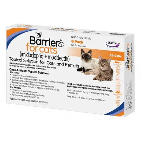 Barrier Topical Solution for Medium Cats 5.1-9 lbs, 6 Month Supply