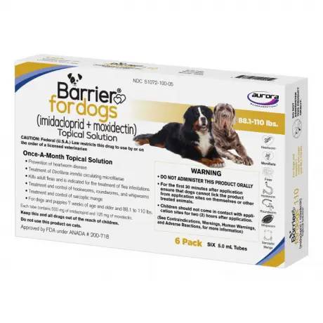 Barrier Topical Solution for Extra Large Dogs 88.1-110 lbs 6 Month Supply
