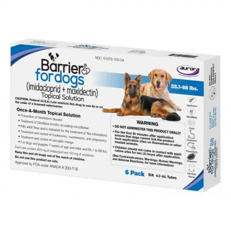 Barrier Topical Solution for Large Dogs 55.1-88 lbs 6 Month Supply