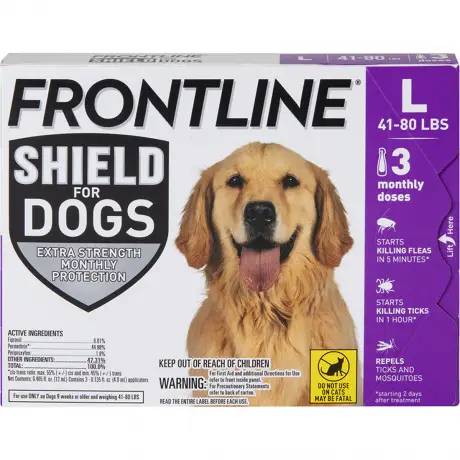 Frontline Shield for Large Dogs 41-80 lbs, 3 Month Supply