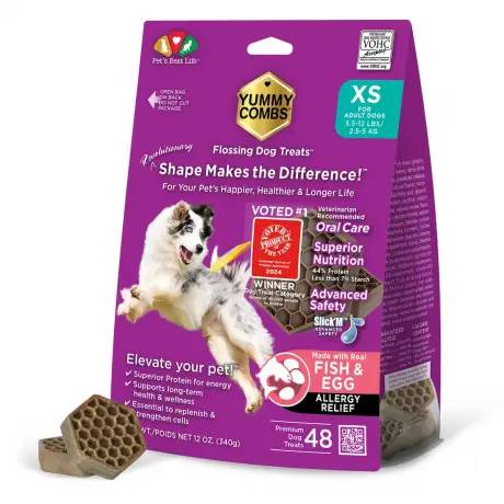 Yummy Comb Allergy Relief 48 Treats for X-Small Dogs under 12 lbs