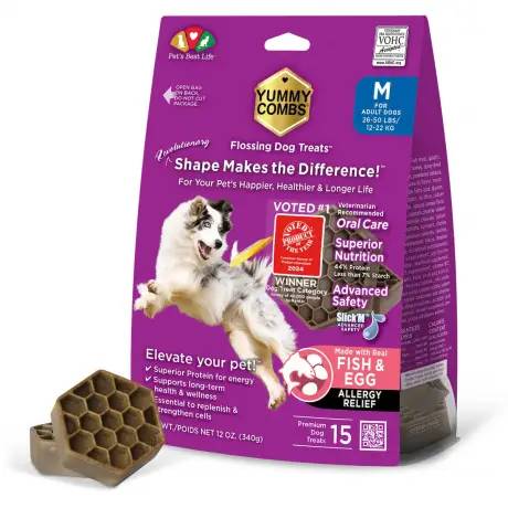 Yummy Comb Allergy Relief 15 Treats for Medium Dogs 26-50 lbs