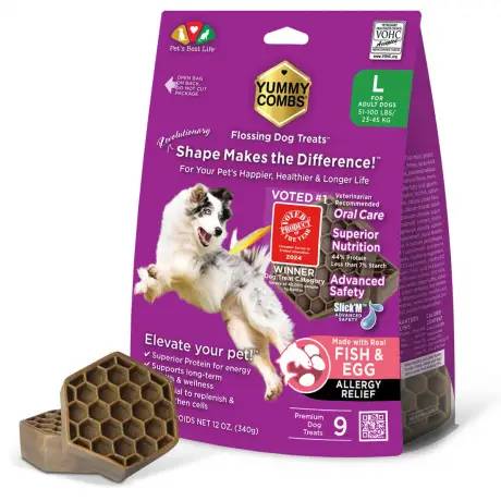 Yummy Comb Allergy Relief 9 Treats for Large Dogs 51-100 lbs