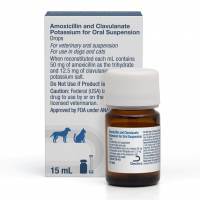 Clavacillin (amoxicillin clavulanate) Oral Suspension 50mg-12.5mg/mL, 15mL bottle; ?>