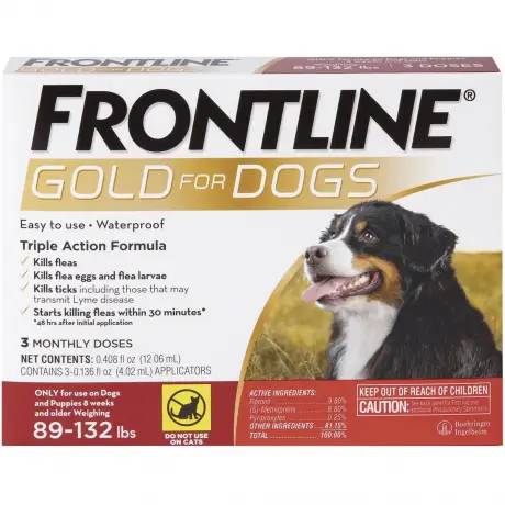 Frontline Gold - for Dogs 89-132lbs, 3 Monthly Doses