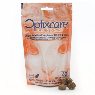 Optixcare L-Lysine Chews for Cats and Kittens, 60ct