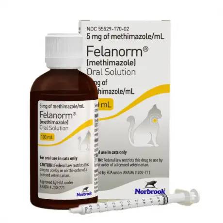 Felanorm (methimazole) Oral Solution for Cats 5mg/mL 100mL Bottle