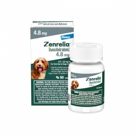 Zenrelia (ilunocitinib) Allergy Relief for Dogs, 4.8mg 90 Tablet Bottle