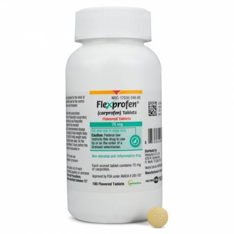 Flexprofen (carprofen) 75mg, 180 Flavored Tablets for Dogs