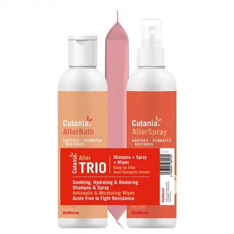 VetNova Cutania AllerTRIO Shampoo, Spray, and Wipes for Dogs and Cats