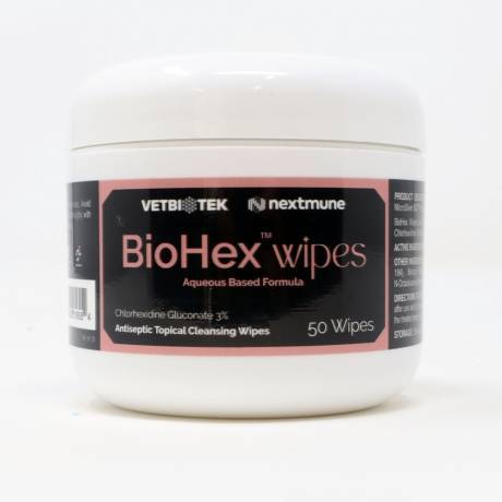 VetBioTek BioHex 50 Wipes for Dog and Cats