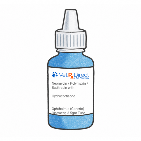 B.N.P. with Hydrocortisone Triple Antibiotic Ophthalmic Ointment for Pets.  Neomycin and Polymyxin B Sulfates and Bacitracin Zinc and Hydrocortisone Eye Ointment for infections of the eye in dogs and cats.