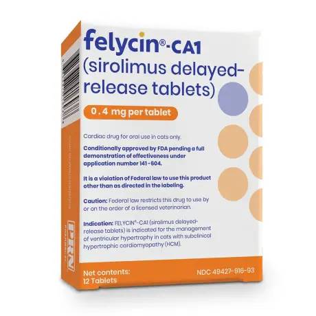 Felycin-CA1 Sirolimus Delayed Release Tablets 0.4mg, 12 Tablet Box