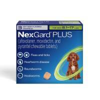 NexGard PLUS Chewables for Dogs 8.1-17 lbs, 3 Month Supply
