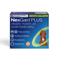 NexGard PLUS Chewables for Dogs 8.1-17 lbs, 6 Month Supply