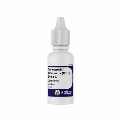 Cyclosporin / Tacrolimus Compounded Ophthalmic for Dogs - 2% / 0.02% MCT Solution, 10mL Bottle