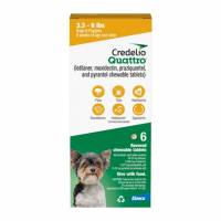 Credelio Quattro for Dogs 3.3-6 lbs (56.25mg), 6 Chewable Tablets