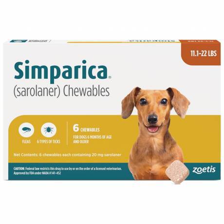 Simparica - 11.1 - 22 lbs, 6 Month Supply