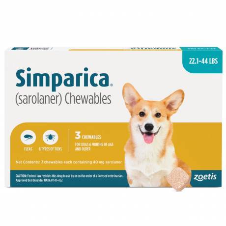 Simparica - 22.1 - 44 lbs, 3 Month Supply