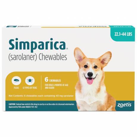 Simparica - 22.1 - 44 lbs, 6 Month Supply
