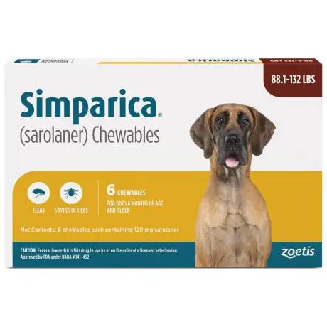 Simparica - 88.1 - 132 lbs, 6 Month Supply