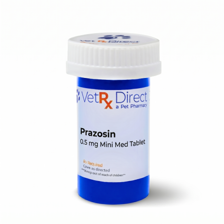 Prazosin Compounded for Dogs and Cats - 0.5mg Mini-Med Tablet Bottle