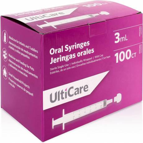 Ulticare Oral Syringes - 3mL, Box of 100