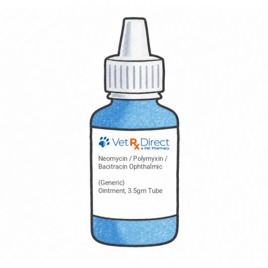 B.N.P. Triple Antibiotic Ophthalmic Ointment for Pets.  Neomycin and Polymyxin B Sulfates and Bacitracin Zinc Eye Ointment for infections of the eye in dogs and cats.