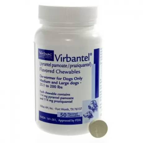 Virbantel for Dogs 25-200lbs, Deworming Chewable