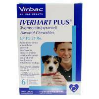 Iverhart Plus Flavored Chewables for Dogs Up to 25 lbs, 6 Month Supply; ?>