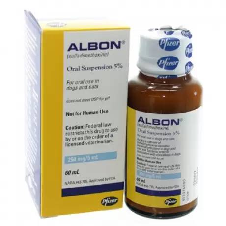 Albon Suspension for Dogs and Cats 60mL Bottle
