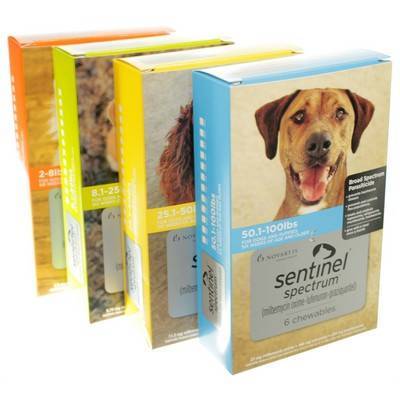 Sentinel Spectrum for Dogs 8.1-25 lbs (6 Chews)