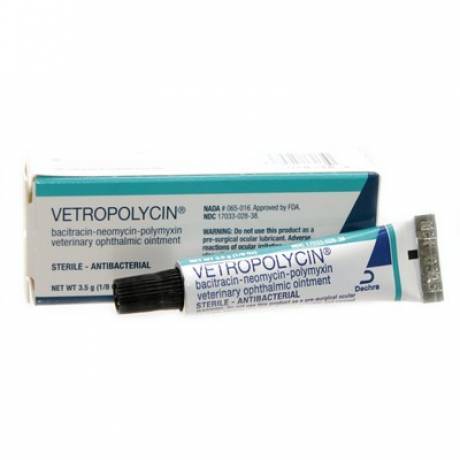 Vetropolycin Veterinary Eye Ointment 1/8oz