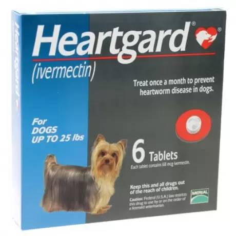 Unflavored Heartgard for Dogs up to 25lbs 6 Tablets