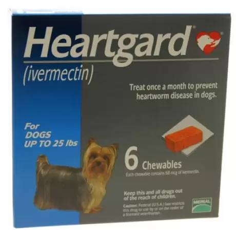 Heartgard for Dogs up to 25lbs 6 Chewables
