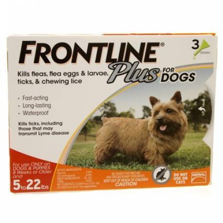 Frontline Plus for Dogs 5 to 22lbs 3 Doses