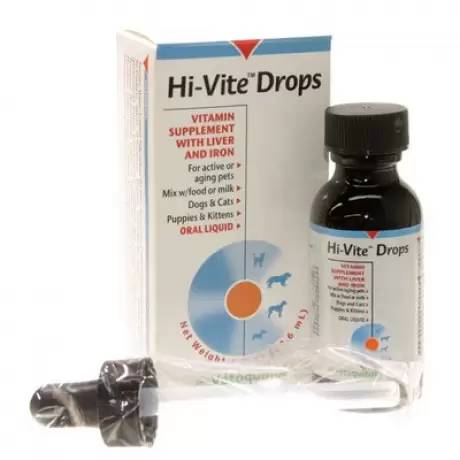 Hi-Vite Drops for Dogs and Cats 1oz Dropper Bottle Vitamin Supplement