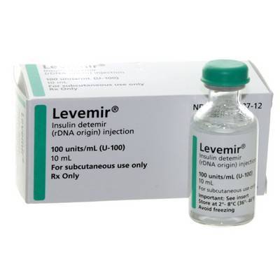 Levemir (insulin detemir injection) 100units/mL, 10mL vial